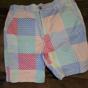 Vineyard Vines Kids Patchwork Shorts - Blue, Pink, White
